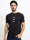 RARE RABBIT Men Pilar Graphic Printed Cotton Slim Fit T-Shirt