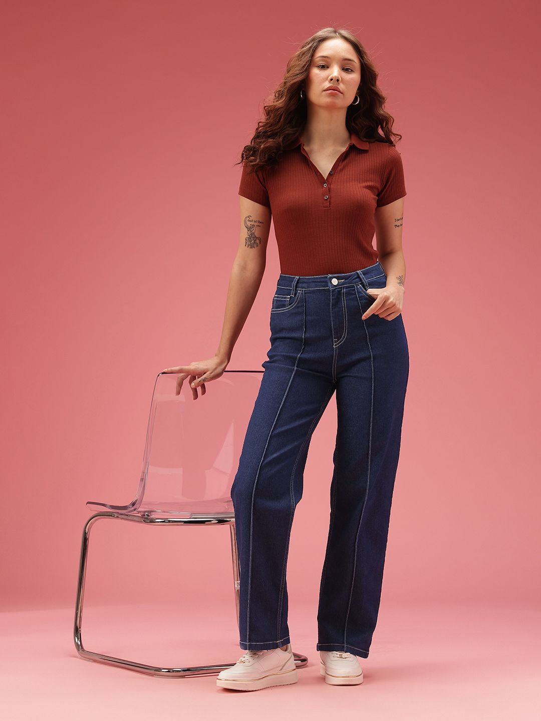 DressBerry Women Straight Fit High-Rise Jeans