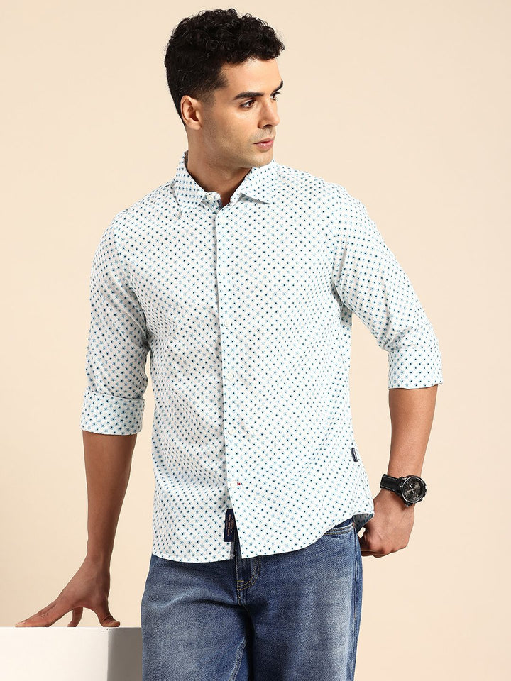 Being Human Pure Cotton Slim Fit Floral  Printed Casual Shirt