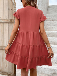 DressBerry Pintucks Detail Tiered Dress