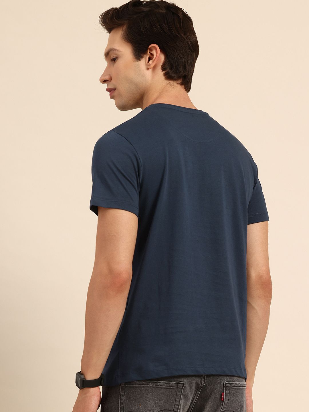 Being Human Pure Cotton Brand Logo Printed Slim Fit T-shirt