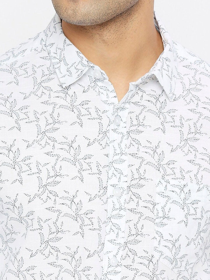 SPYKAR Classic Slim Fit Floral Printed Pure Cotton Casual Shirt