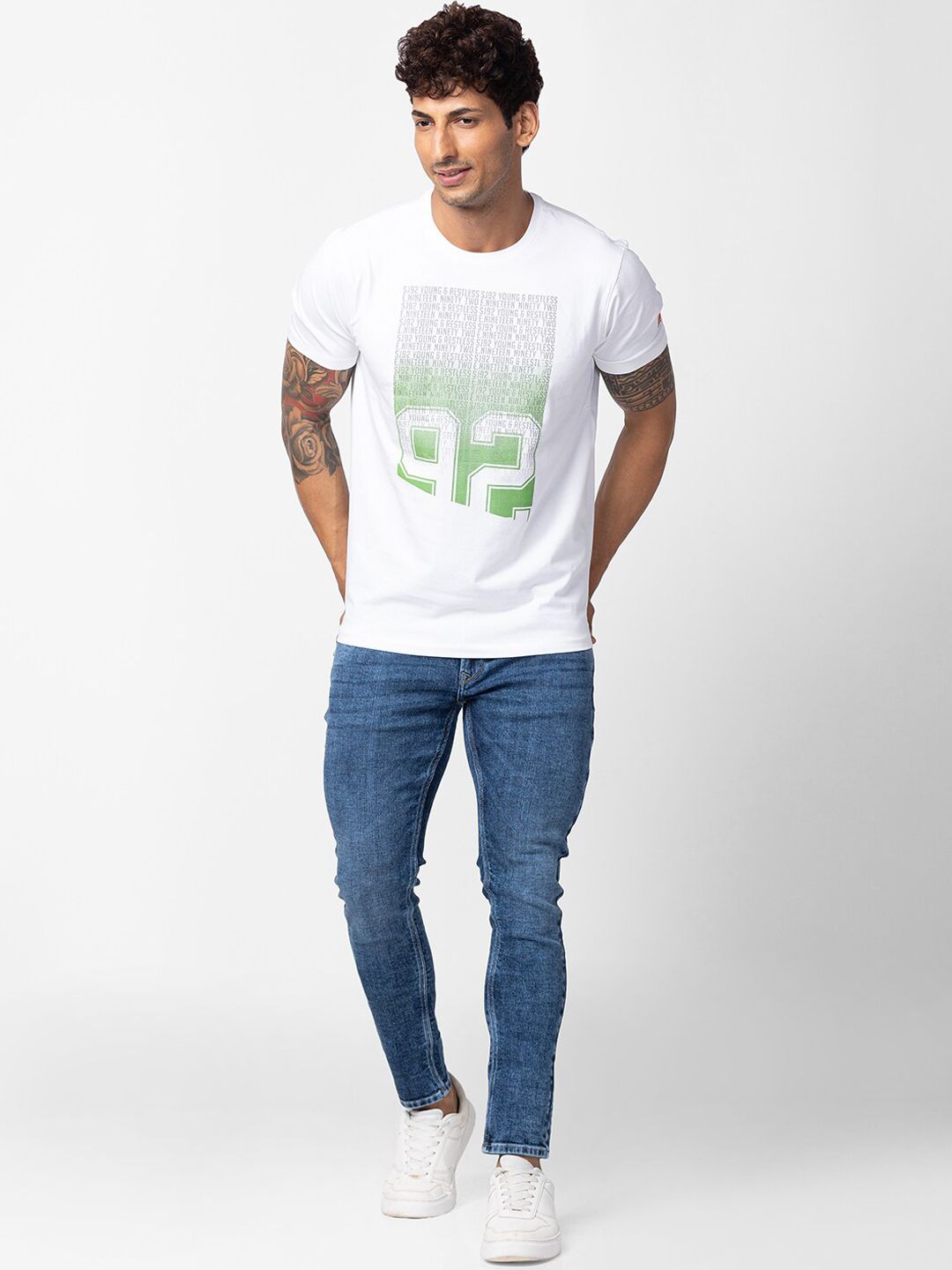 SPYKAR Men Slim Fit Heavy Fade Stretchable Cotton Jeans