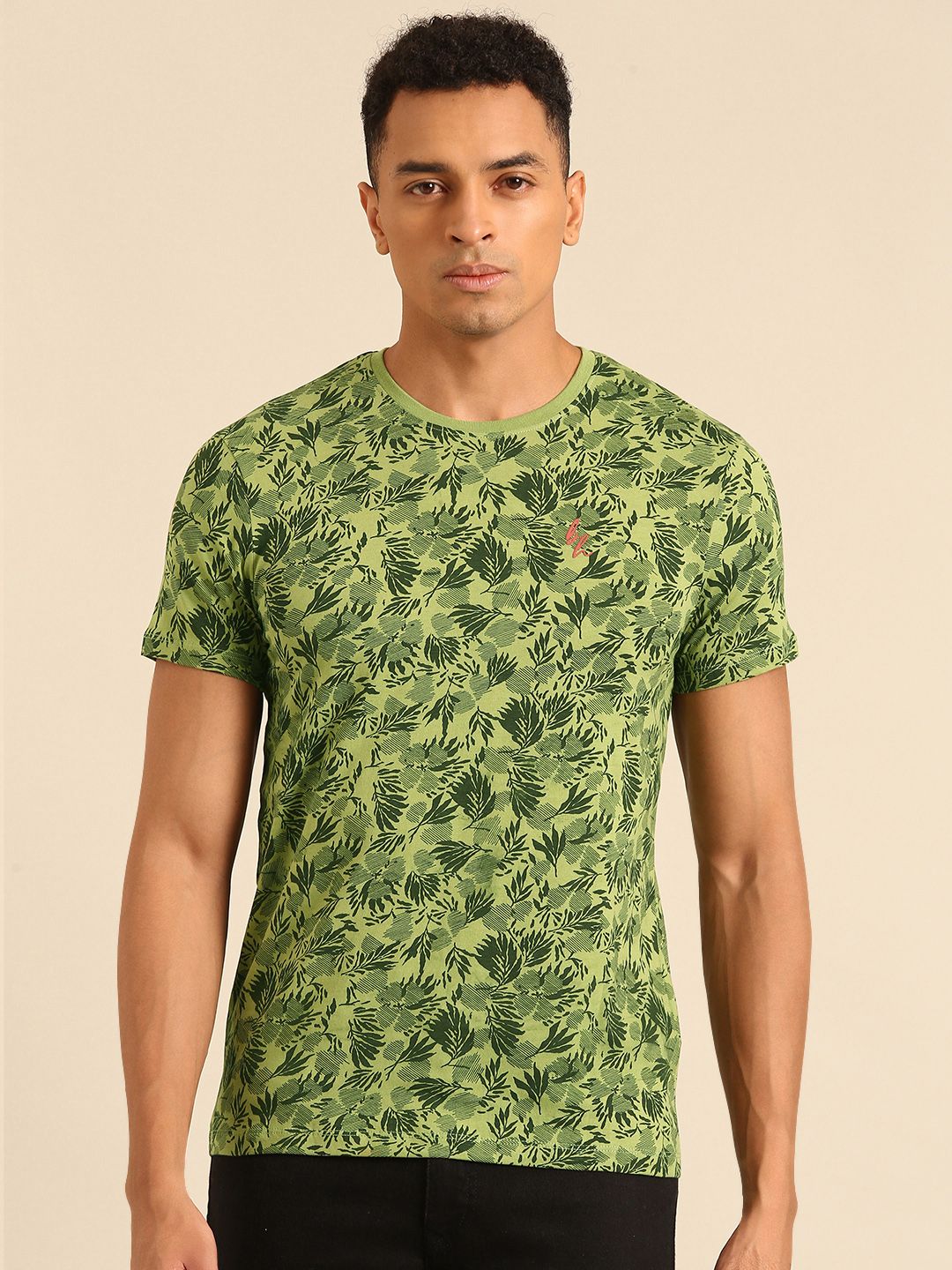 Being Human Pure Cotton Tropical Printed T-shirt