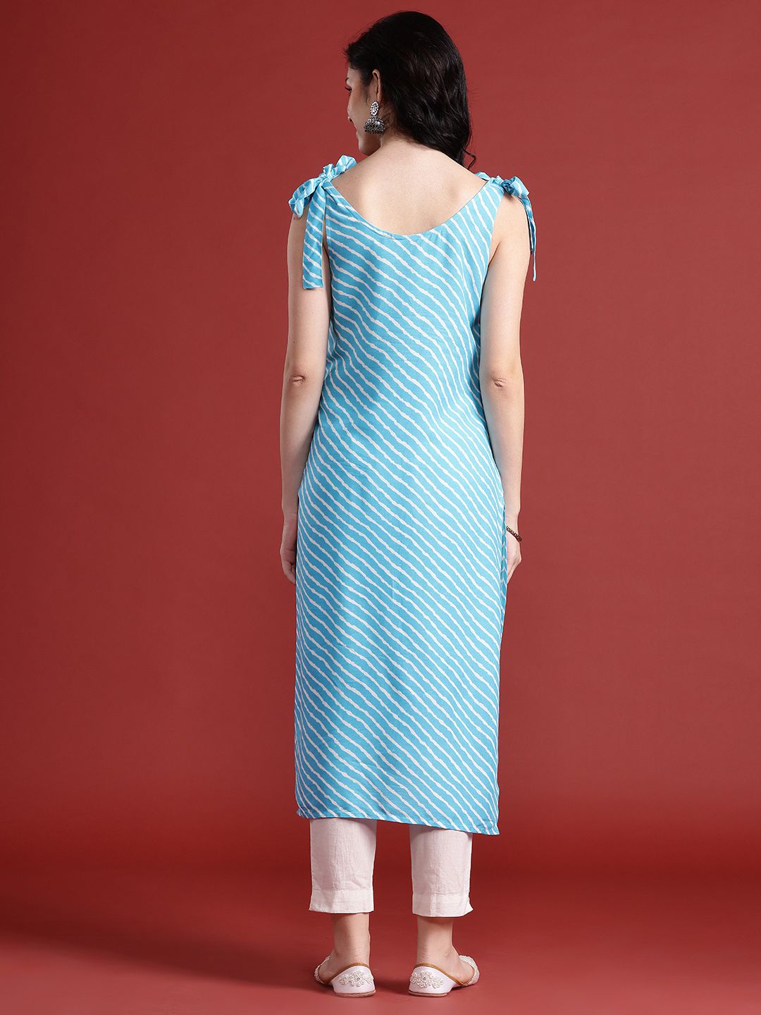 Anouk Tie-ups Design Striped Kurta