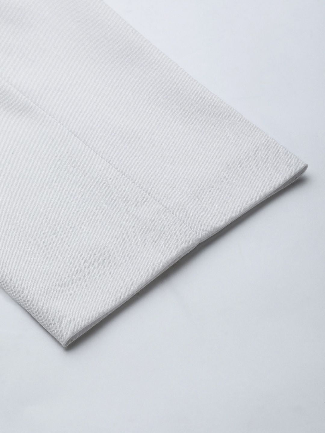 DENNISON Men White Solid Smart Auto Fit Waist Formal Trousers