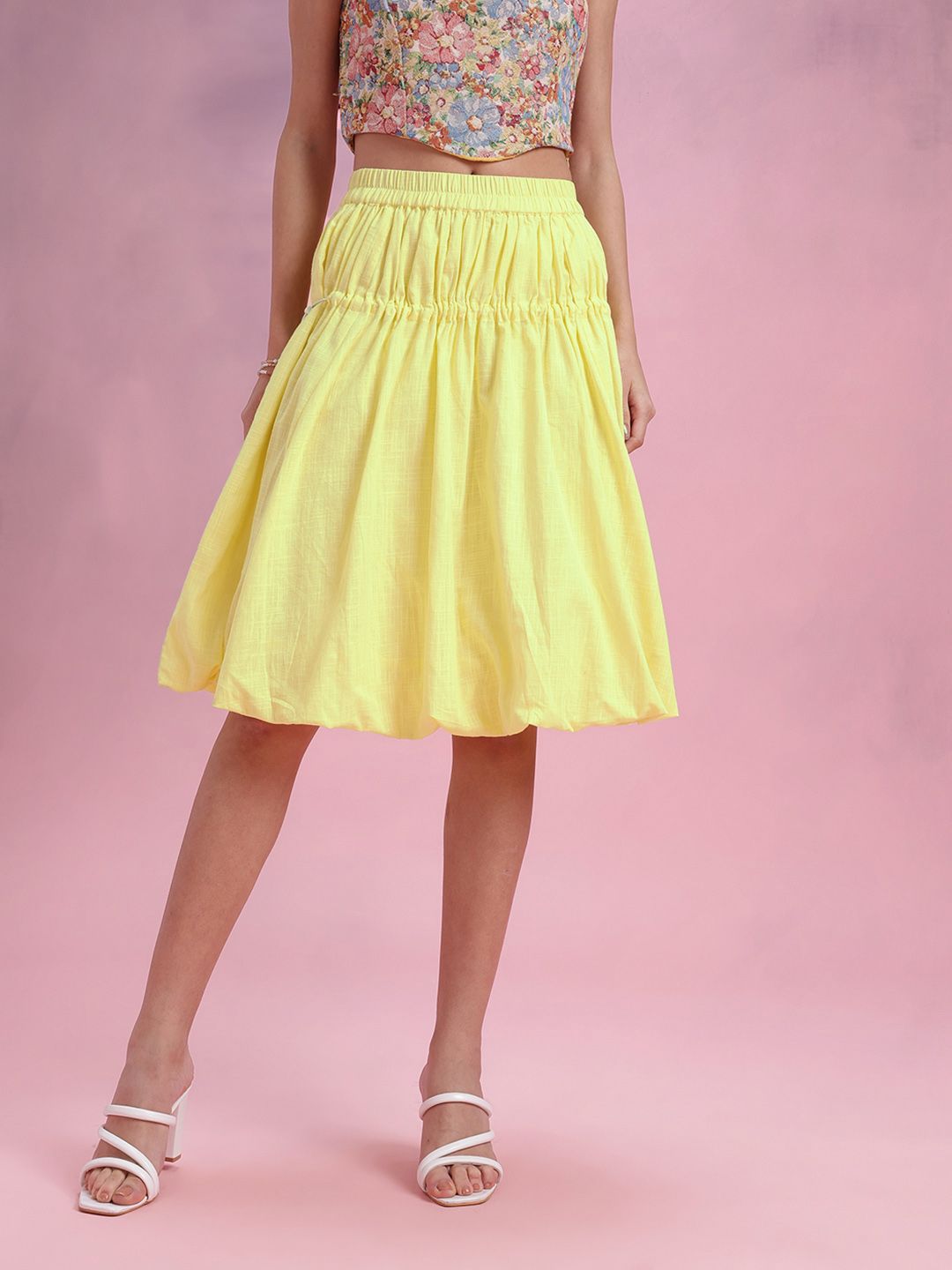 DressBerry Toggle Fastening Ruched Balloon Skirt