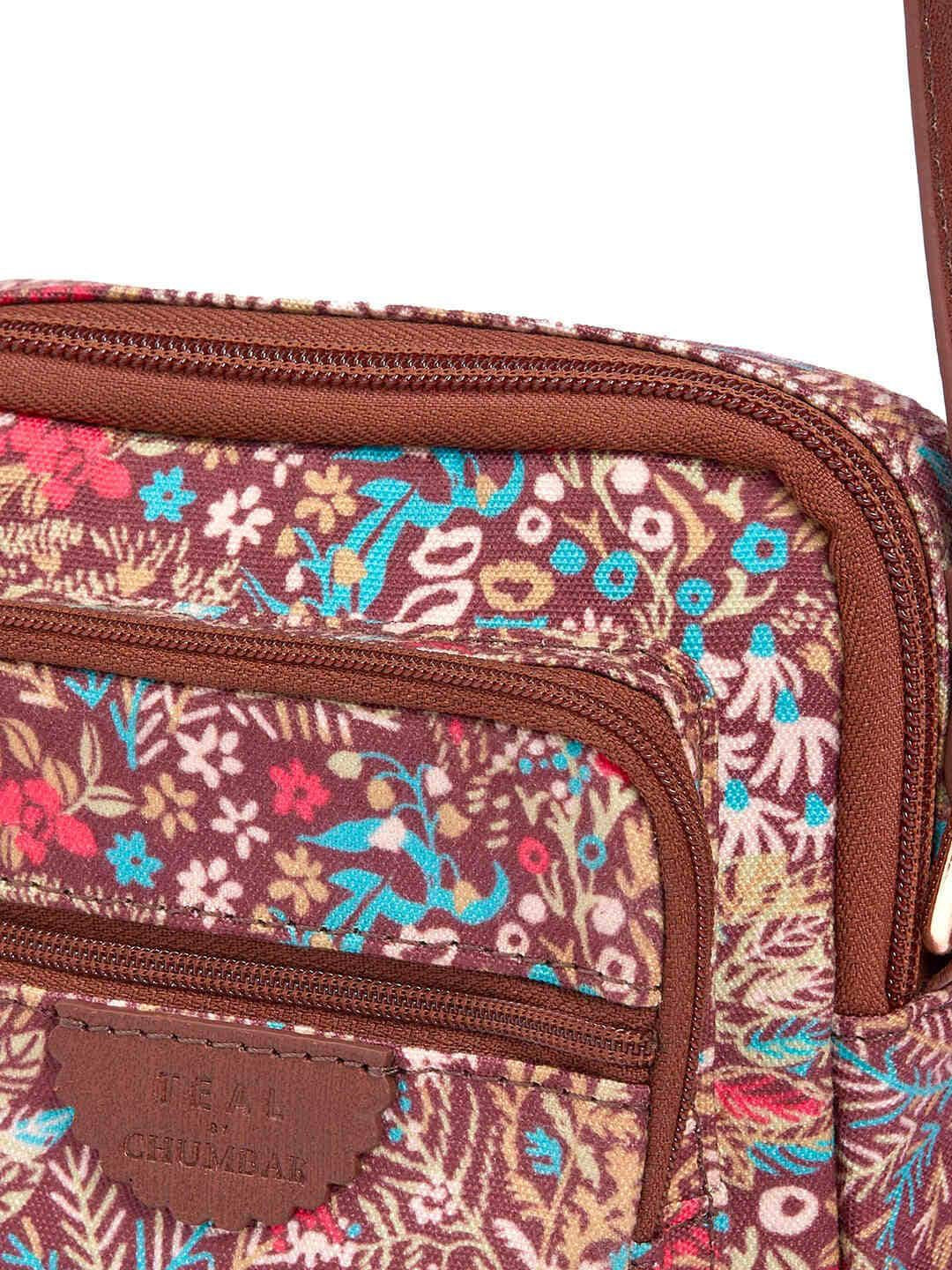 TEAL BY CHUMBAK Floral Printed Small Sling Bag