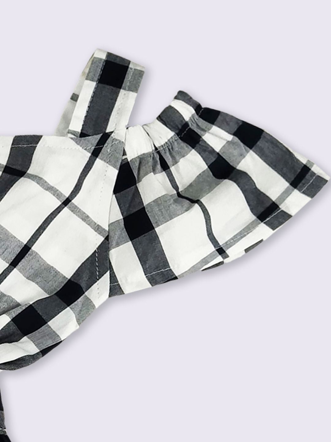 Moms Love Infant Girls Checked Cold-Shoulder Fit & Flare Dress