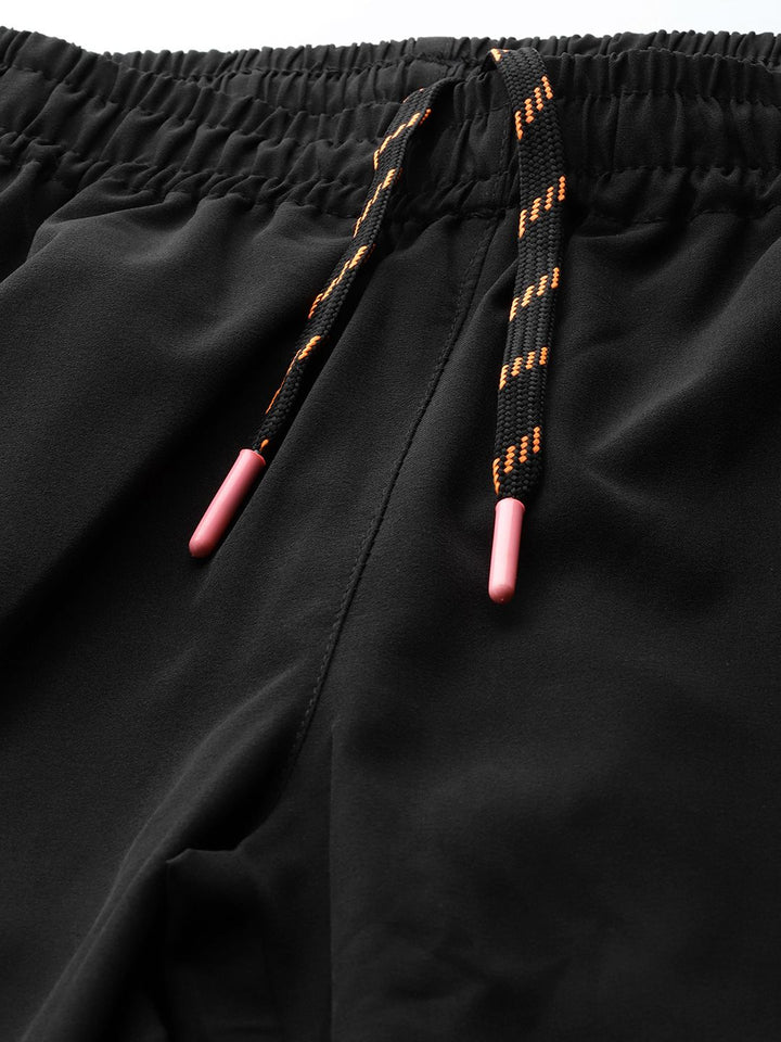 HRX By Hrithik Roshan Training Women Jet Black Rapid-Dry Brand Carrier Track pants