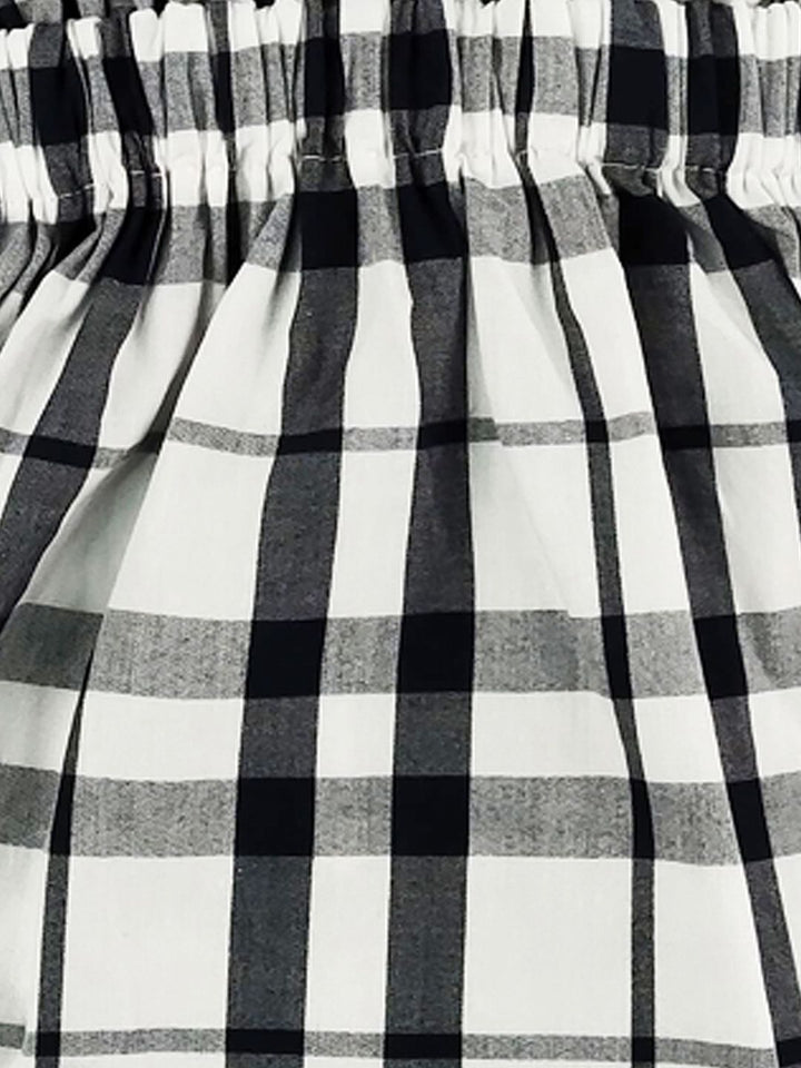 Moms Love Infant Girls Checked Cold-Shoulder Fit & Flare Dress