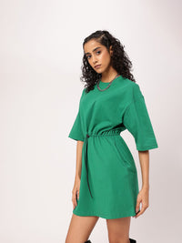 Own The Street Vibe Mini T-shirt Dress With Waist Toggle