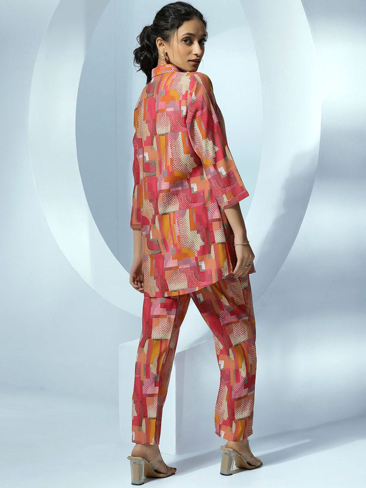 Libas Abstract Printed Shirt With Trousers Co-Ords