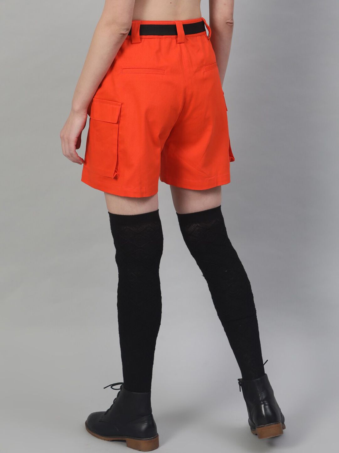 STREET 9 Women Orange Solid Regular Fit Shorts