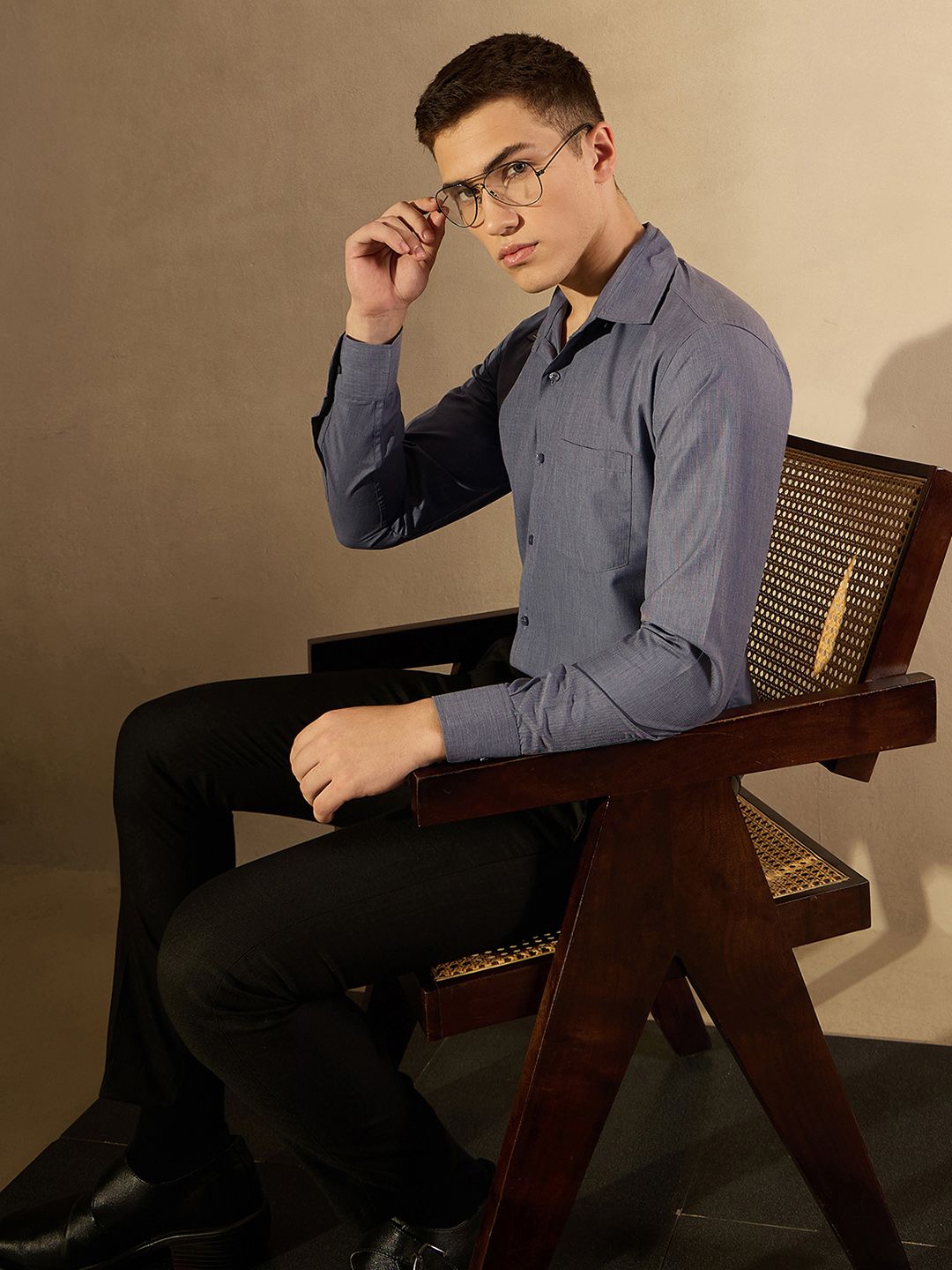 DENNISON Spread Collar Smart Formal Shirt