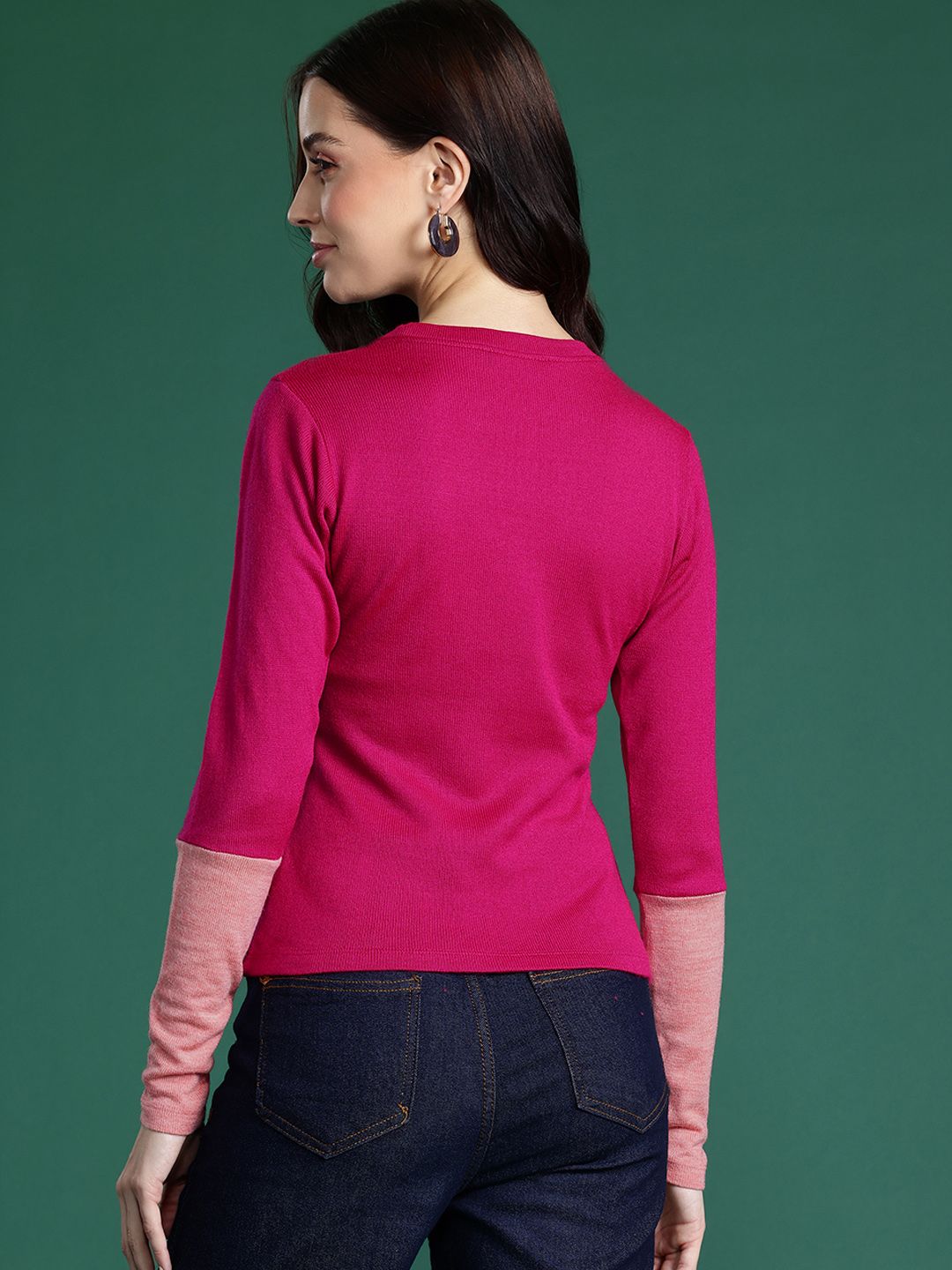 DressBerry Solid Acrylic Pullover