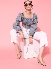 STREET 9 Elegant Lavender Floral Top