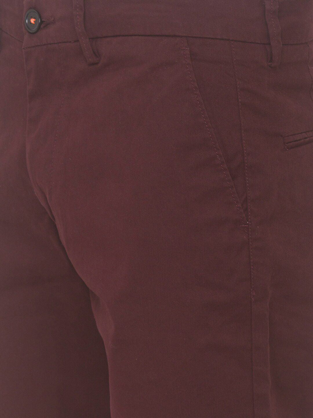 SPYKAR Men Maroon Pure Cotton Shorts