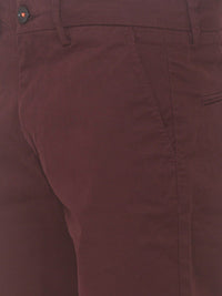 SPYKAR Men Maroon Pure Cotton Shorts