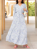 DressBerry Feminine Flair Floral Printed Cut-Out Maxi Dress