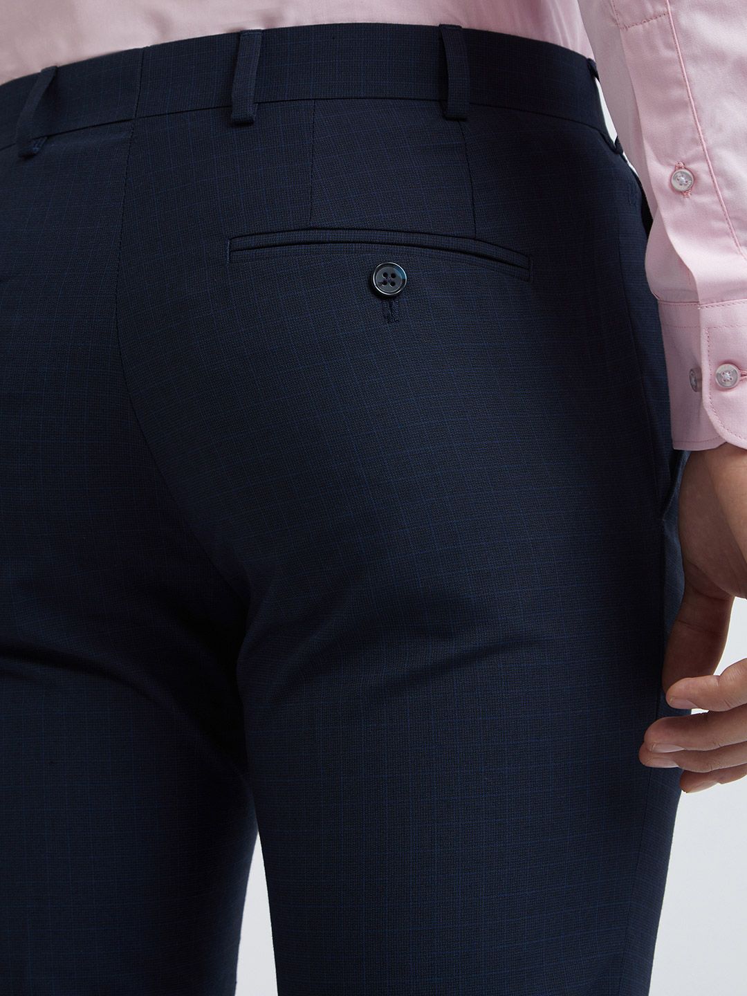 Raymond Men Checked Slim Fit Formal Trousers