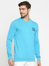 Being Human Men Turquoise Blue Printed Sweatshirt