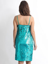 RAREISM Sequin Embellished Shoulder Straps Sheath Dress
