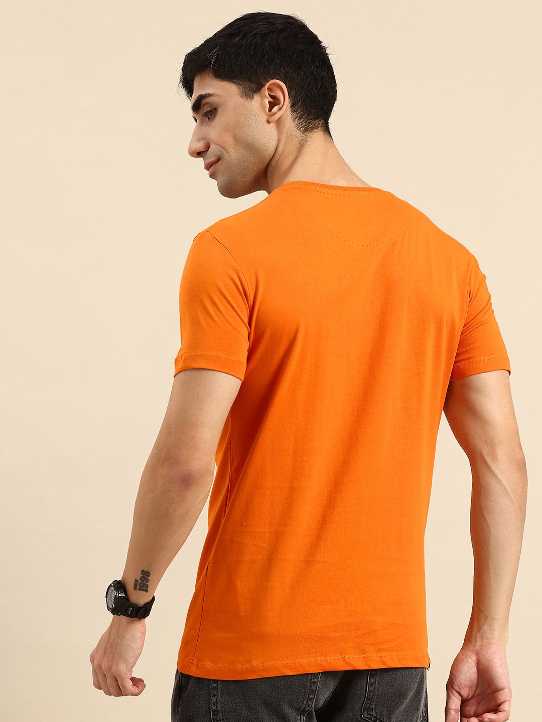 Being Human Brand Logo Printed Pure Cotton Slim Fit T-shirt