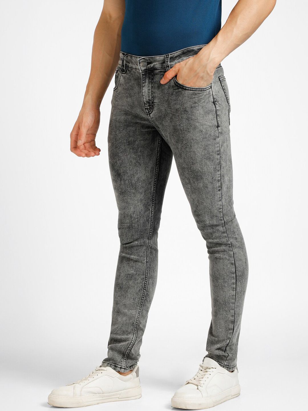 Urbano Fashion Men Regular Fit Heavy Fade Stretchable Jeans