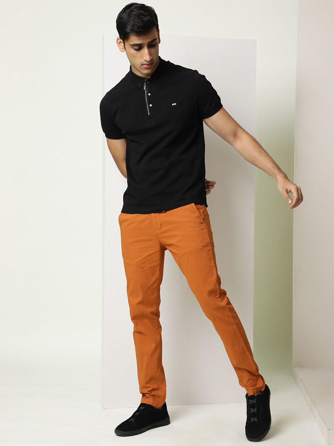 RARE RABBIT Monter Drawstring Slim Fit Pure Cotton Casual Trouser