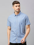 Thomas Scott Classic Slim Fit Gingham Checks Pure Cotton Casual Shirt