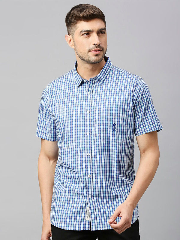 Thomas Scott Classic Slim Fit Gingham Checks Pure Cotton Casual Shirt