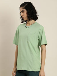 DILLINGER Womens Honeycomb Structure Oversized T-shirt