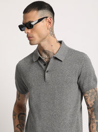 THE BEAR HOUSE Men Solid Regular Fit Cotton Polo Collar T-Shirts