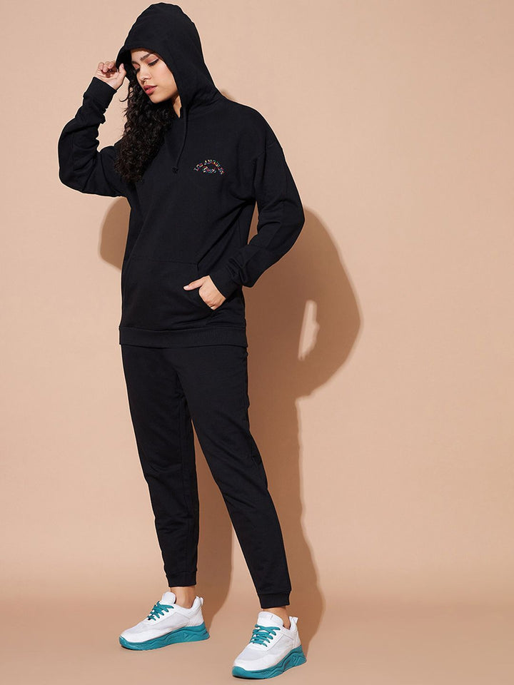 SASSAFRAS BASICS Embroidered Hoodie Long Sleeve Oversized Co-Ords