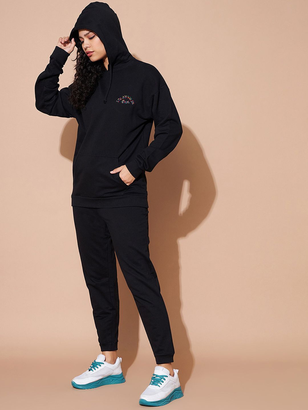 SASSAFRAS BASICS Embroidered Hoodie Long Sleeve Oversized Co-Ords