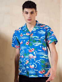 DENNISON Tropical Printed Oversized Casual Shirt