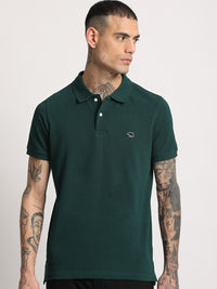 THE BEAR HOUSE Men Solid Regular Fit Pure Cotton Polo Collar T-Shirts
