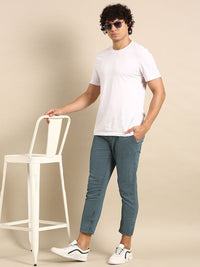 Being Human Men Cotton Linen Striped Chinos Trousers