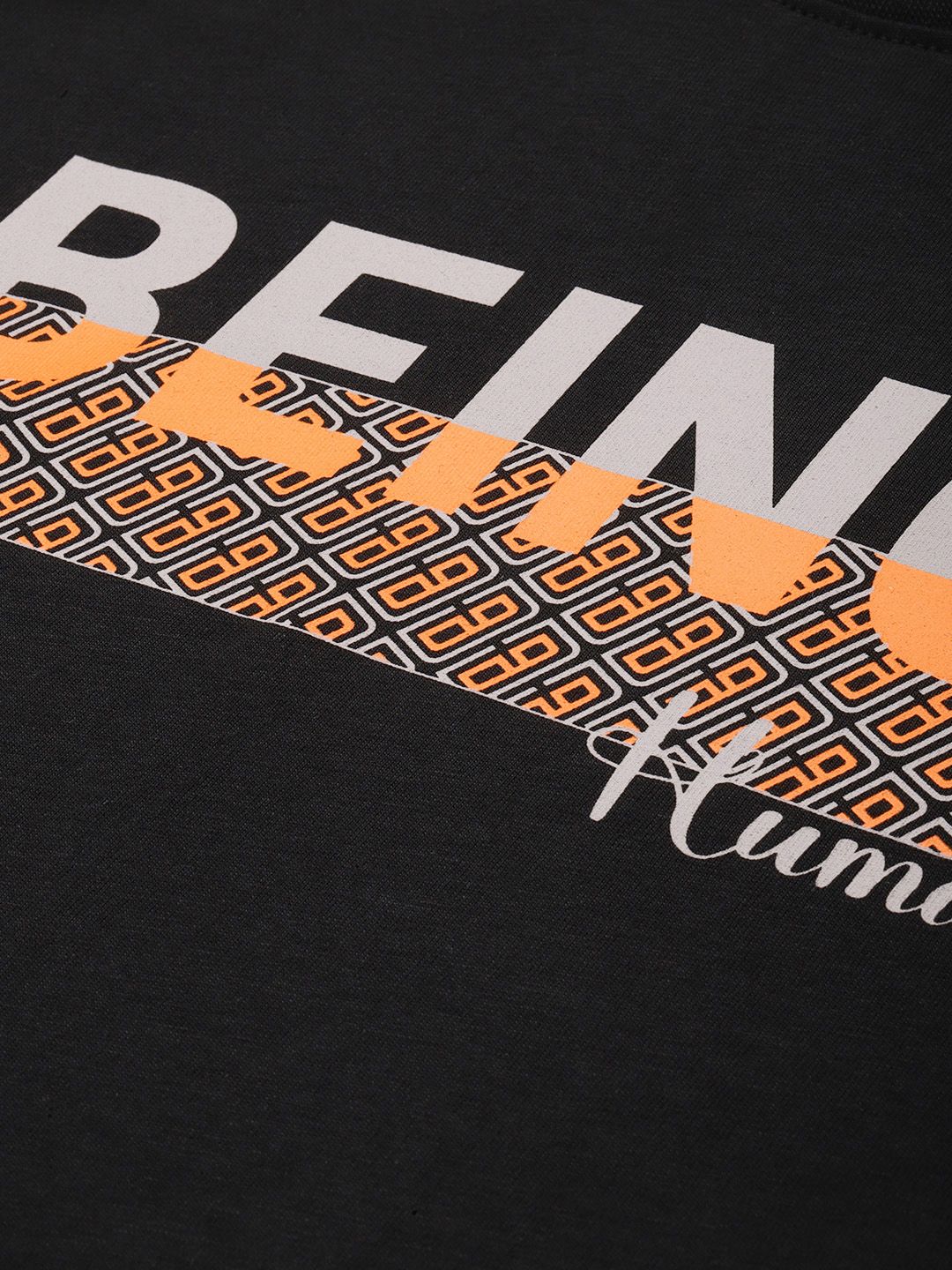 Being Human Brand Logo Printed Pure Cotton Slim Fit T-shirt