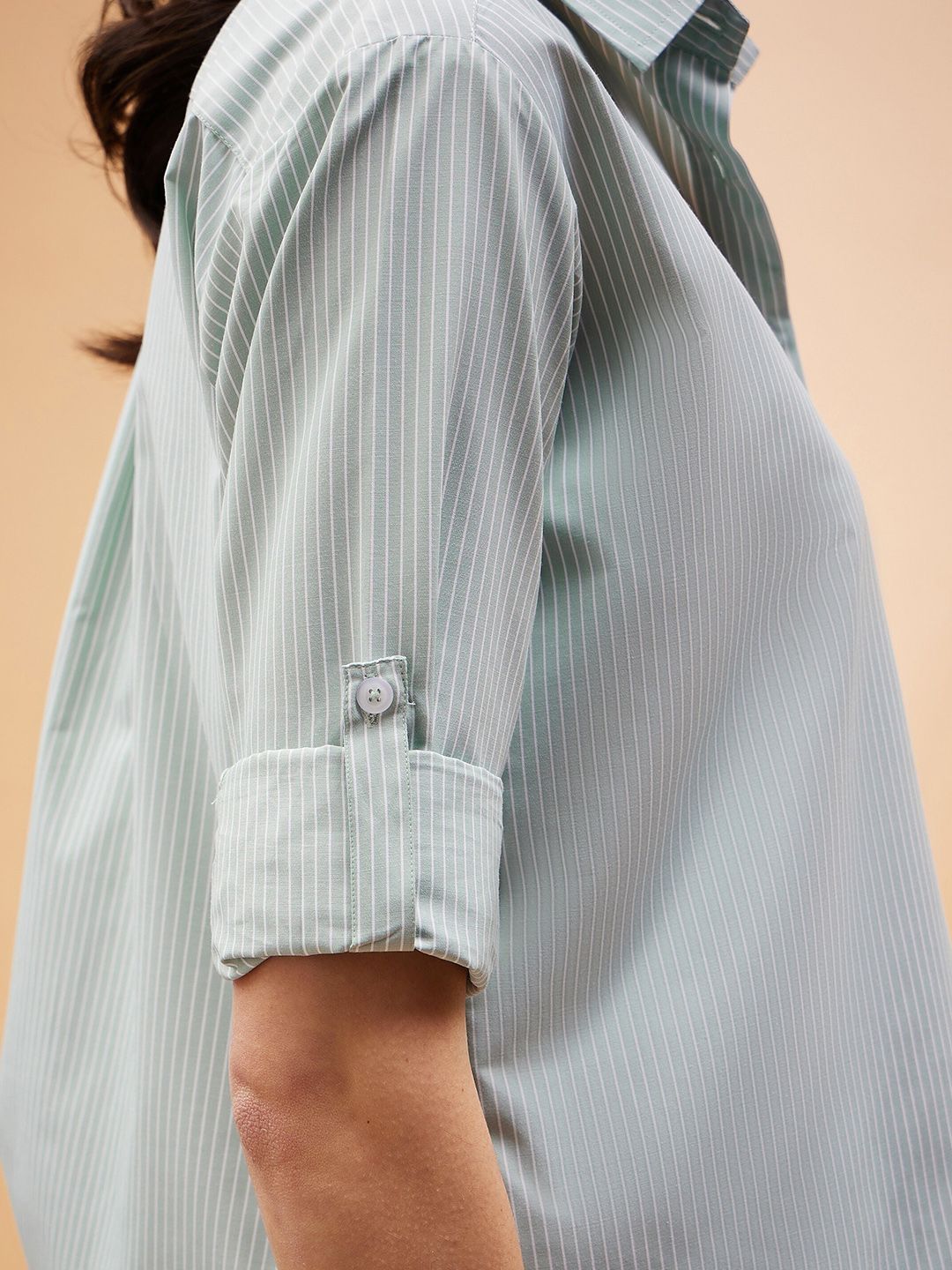 SASSAFRAS BASICS Comfort Striped Spread Collar Long Sleeves Casual Shirt