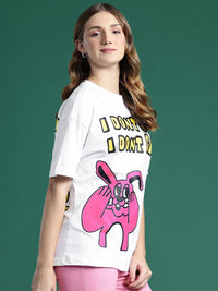 DressBerry Printed Drop-Shoulder Pure Cotton T-shirt