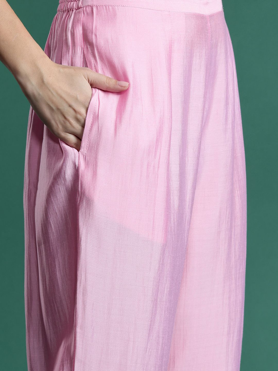 Indo Era Ethnic Motifs Zari Embroidered Kurta With Trousers & Dupatta