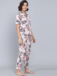 SANSKRUTIHOMES Women Printed Pure Cotton Night Suits