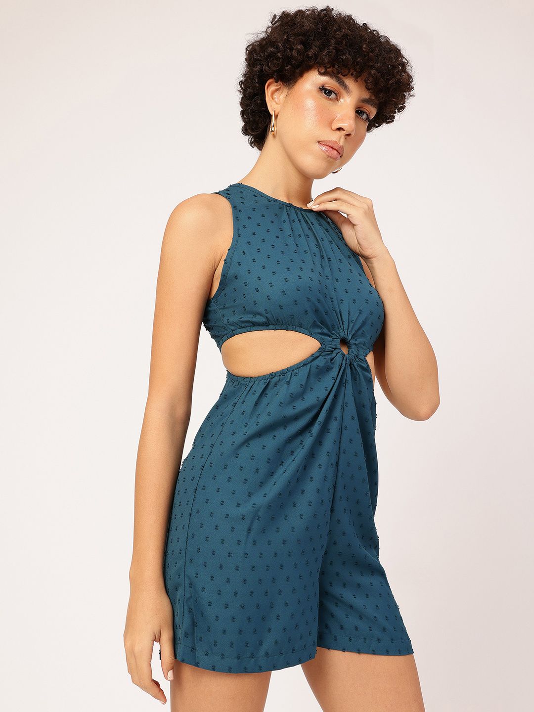 DressBerry Dobby Drama Cut-Out Chic Playsuit
