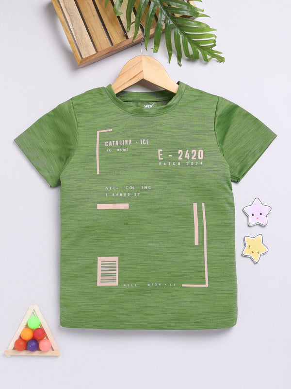 HRX by Hrithik Roshan Boys Typography Printed Rapid-Dry T-shirt