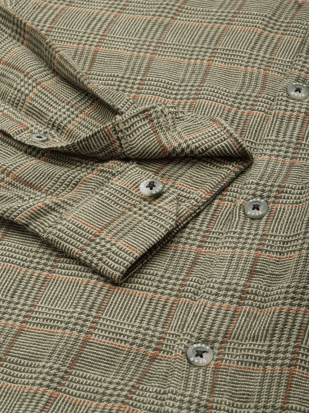 THE BEAR HOUSE Men Slim Fit Checked Pure Cotton Casual Shirt