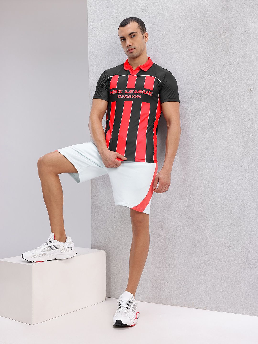 HRX by Hrithik Roshan Striped Polo Collar Lifestyle T-shirt