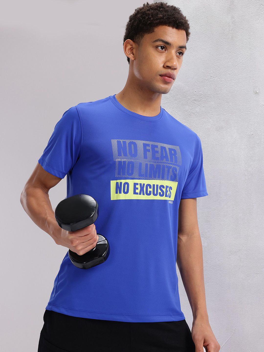 HRX by Hrithik Roshan Men Typography Printed Rapid-Dry Training T-shirt