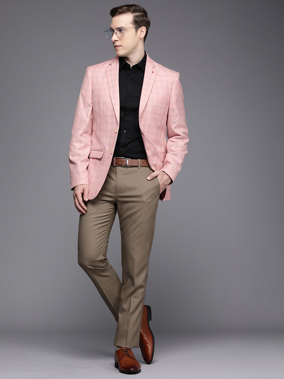 Raymond Contemporary Fit Checked Formal Blazer